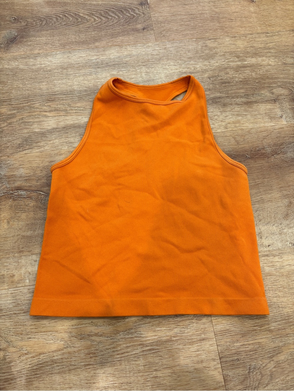 Free People Vibrant Orange Ribbed Tank
